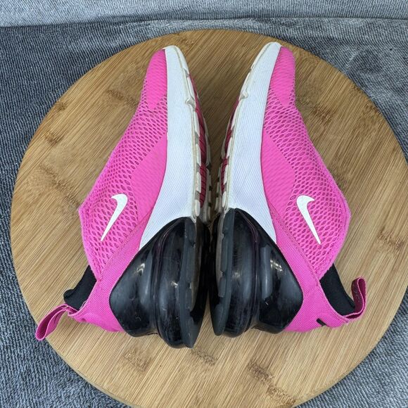 Nike Air Max 270 Shoes Youth Size 1Y Pink Black White Mesh Slip On AO2372-602 - Picture 7 of 10
